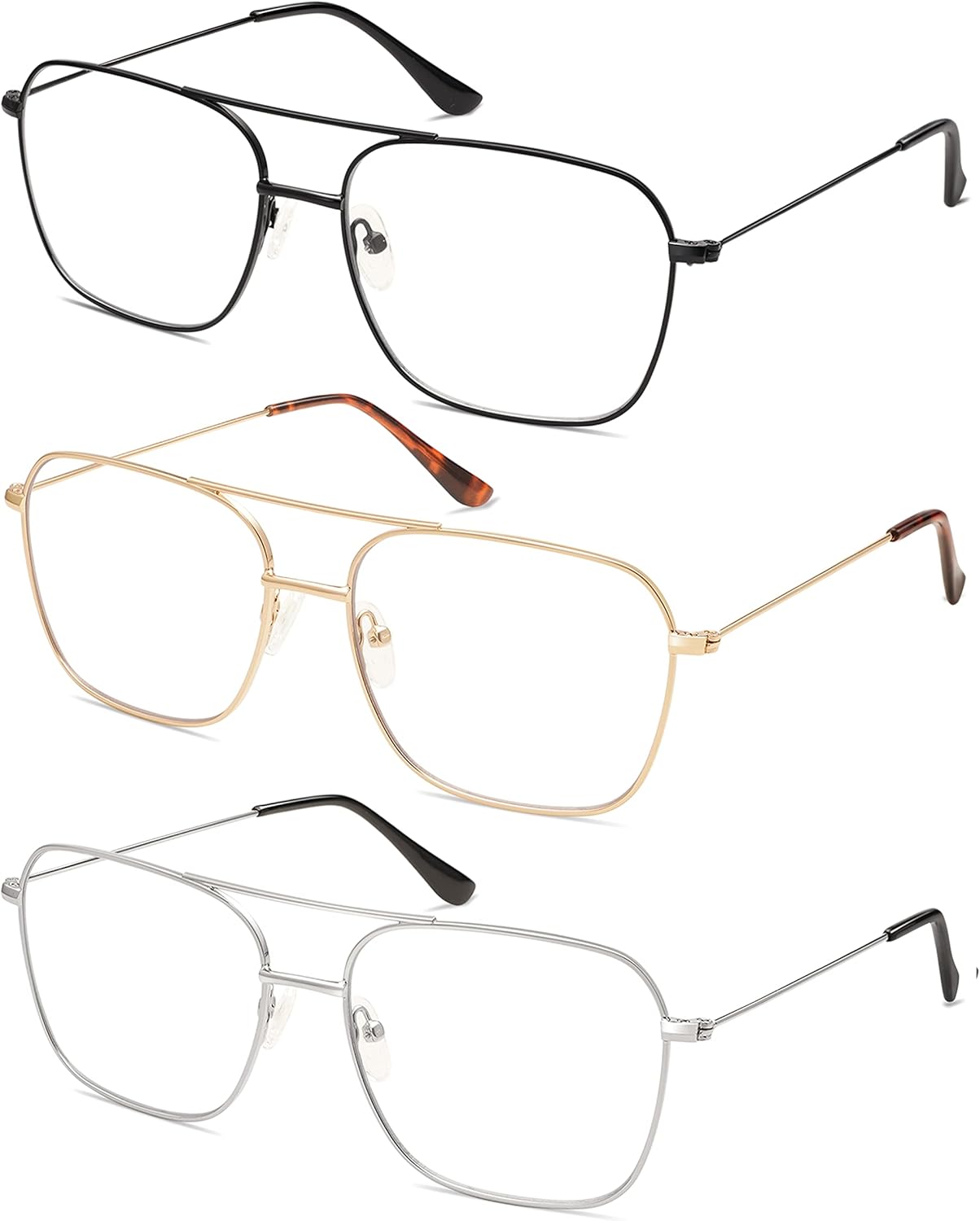 Lentes de lectura retro para mujeres y hombres, aviador, cuadrado, luz azul, computadora de lectura para mujer, lector 1.50 2.00 AM6076