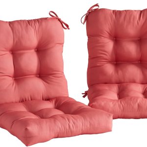 Greendale Home Fashions Juego de cojín para asiento y respaldo, 2 unidades (paquete de 1), color coral Greendale Home Fashions Juego de cojín para asiento y respaldo, 2 unidades (paquete de 1), color coral