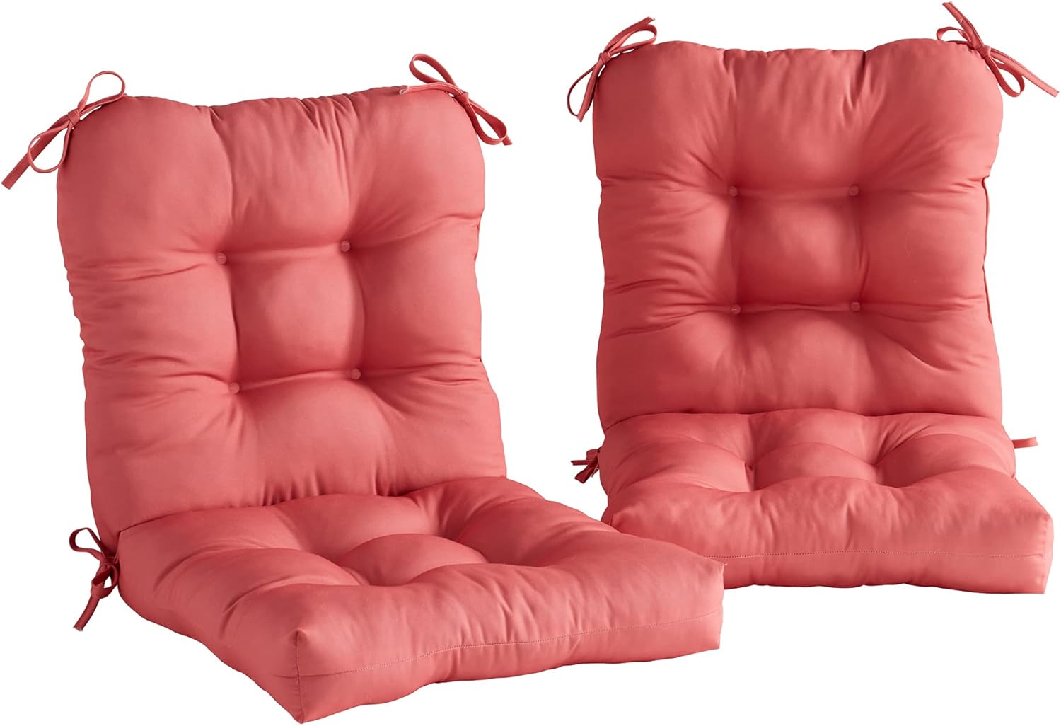 Greendale Home Fashions Juego de cojín para asiento y respaldo, 2 unidades (paquete de 1), color coral
