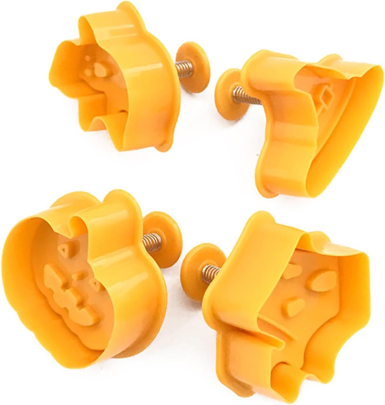 Juego de 4 cortadores de galletas de Halloween, moldes 3D para cortar galletas de casa encantada, sombrero de bruja, fantasma, calabaza, fondant,