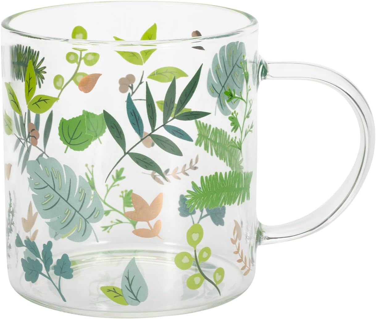 Koythin Taza de café con diseño de hojas de flores, bonita taza de café expreso, vasos para el desayuno, tazas estéticas de 12 onzas, perfectas para