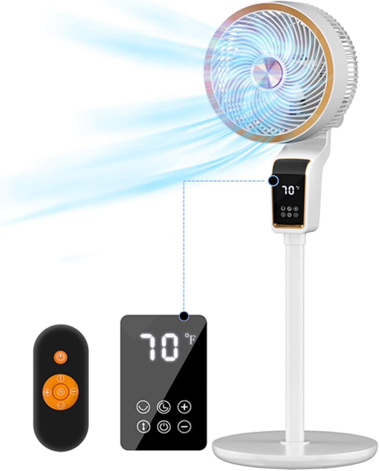 Ventilador de pie para dormitorio, ventilador de 36.8 pulgadas para dormitorio, ventiladores de piso de 36-60 dB para dormitorio en casa,