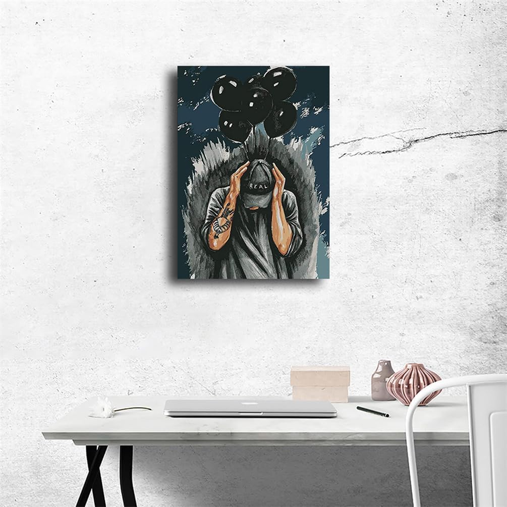 NF rapero nf Nf – Póster decorativo para pared, sala de estar y dormitorio, garaje, bar, cafetería, hogar moderno, enmarcado o sin marco (16 x 24