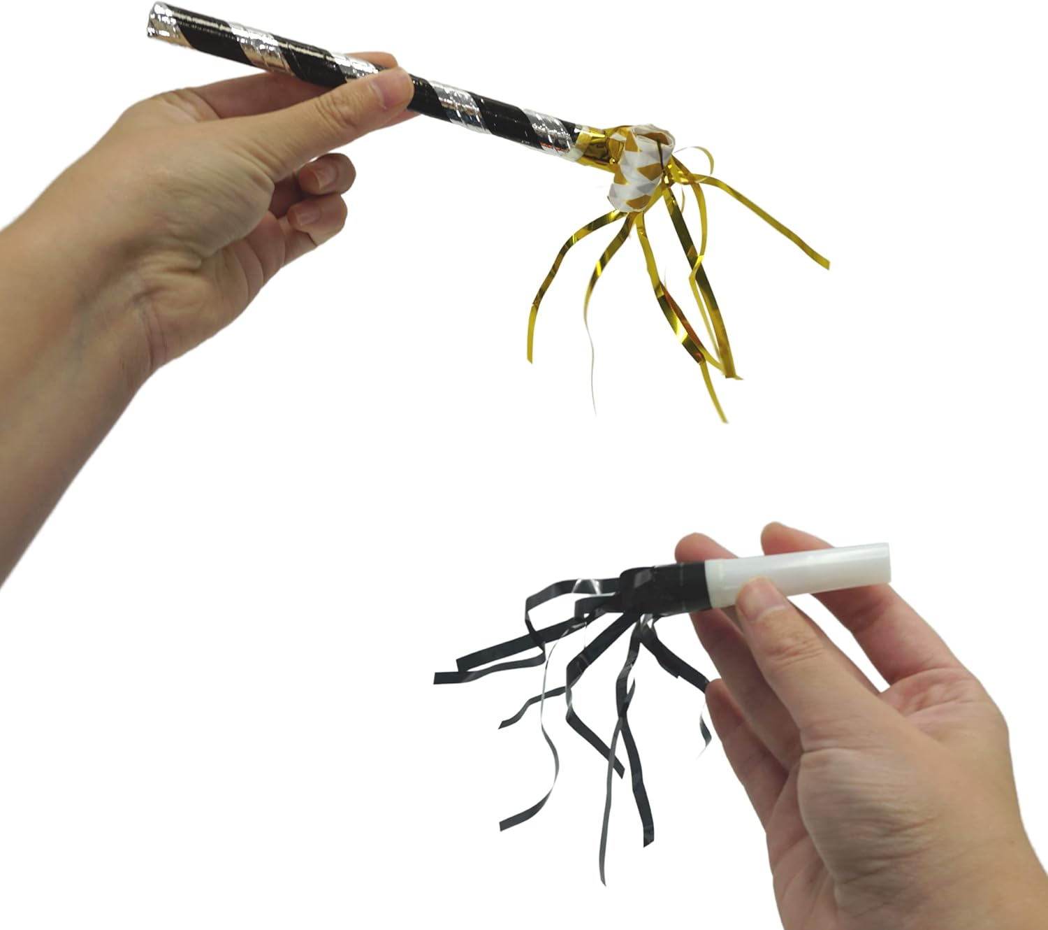 4E’s Novelty NYE Noisemakers – Paquete de 50 suministros de fiesta de Nochevieja a granel para adultos y niños, regalos de fiesta para adultos y
