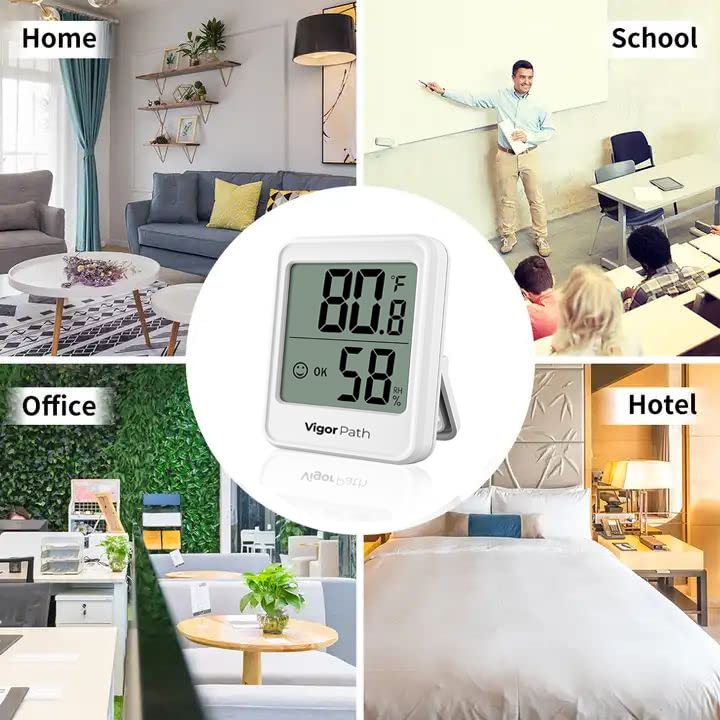 Termómetro higrómetro digital para interiores, medidor de humedad para el hogar, dormitorio, habitación de bebé, oficina, invernadero, medidor de