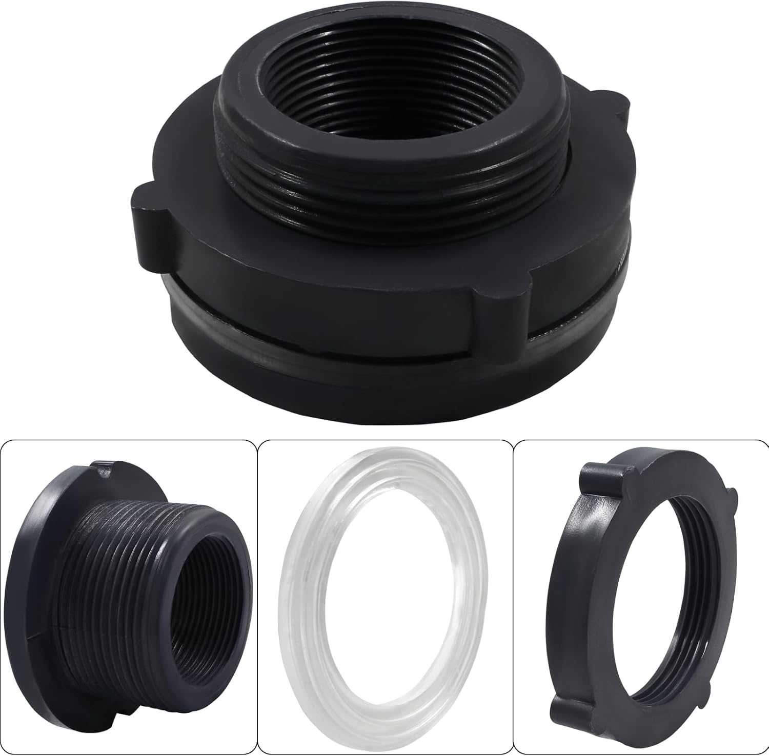 1 paquete de 1-12″ PVC mamparo de montaje para barriles de lluvia, acuarios – gris oscuro
