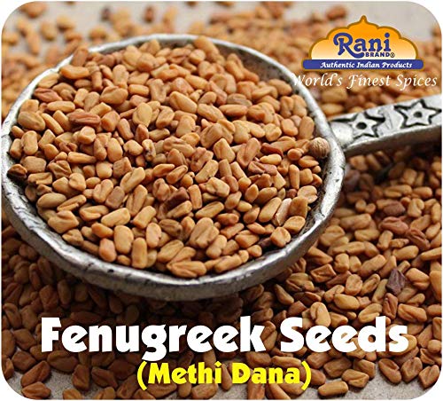 Rani Fenugreek (Methi) Semillas enteras de 3.5 onzas (3.53oz) Trigonella Foenum Graecum  Todo natural  Vegano  Apto para gluten  Sin OMG  Origen
