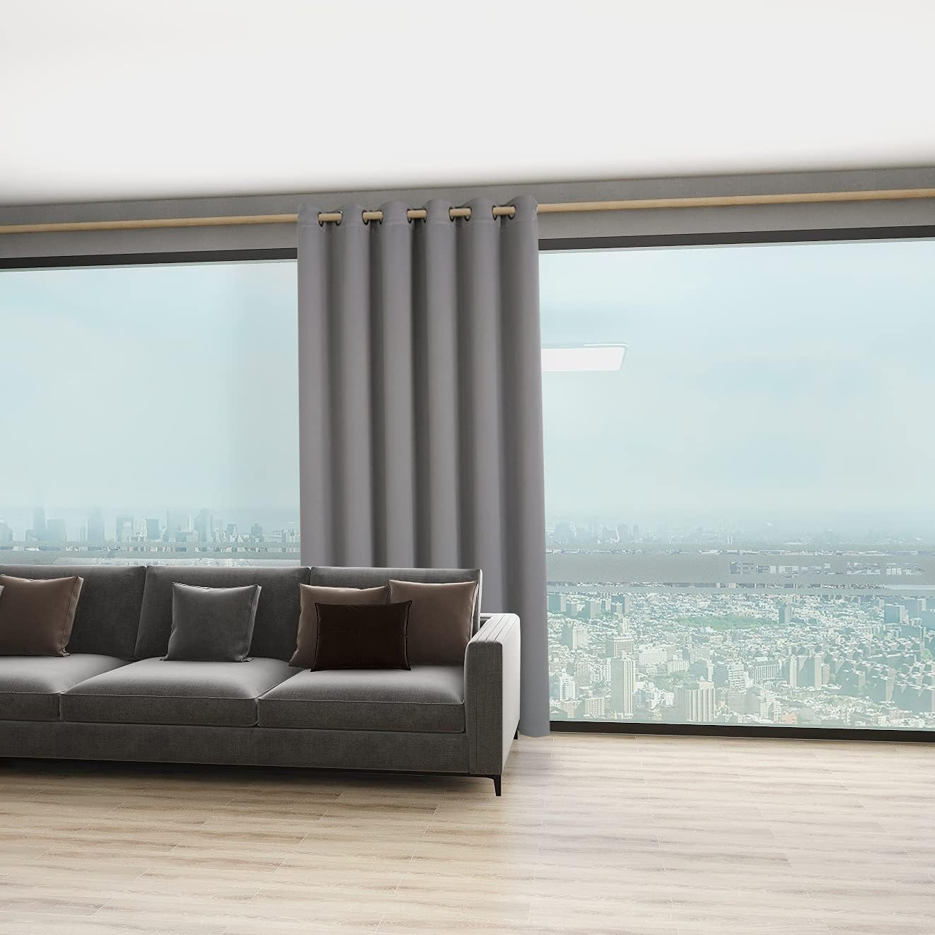 Bonzer – Cortinas de oscurecimiento y separación de ambientes, anchas, privacidad total, con ojales, para puerta corredera de patio, 5.8pies de