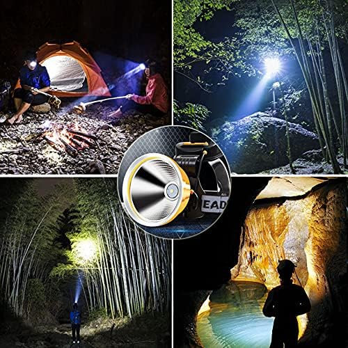 Faros delanteros para adultos recargable LED caza faro súper brillante cabeza lámparas de carga para teléfonos, para cortes de energía, huracán,