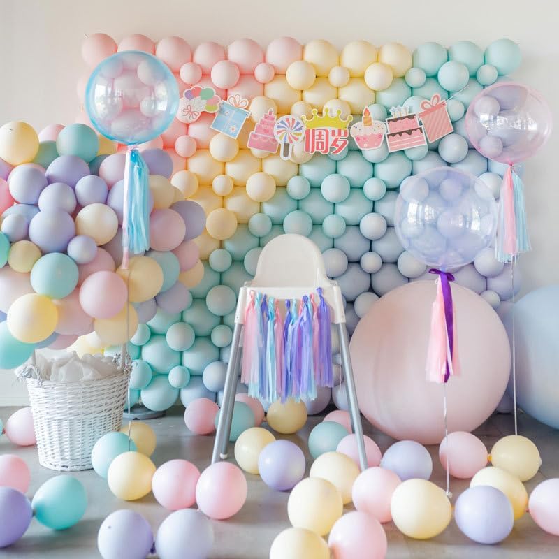 100 globos de látex arcoíris de 10 pulgadas de colores surtidos, globos de fiesta para cumpleaños, boda, fiesta, decoración de Navidad, globos