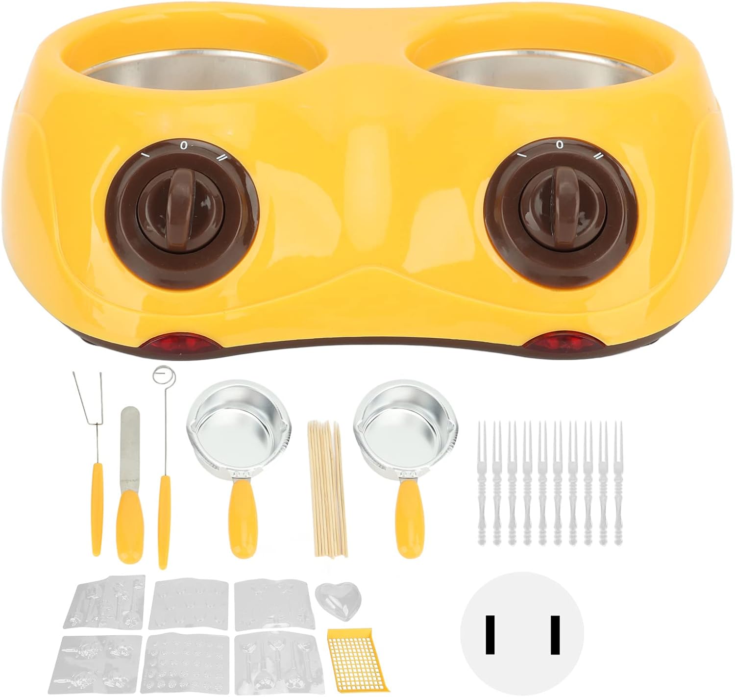 Olla para derretir chocolate, fondue de chocolate eléctrico portátil simple para mantequilla (amarillo)