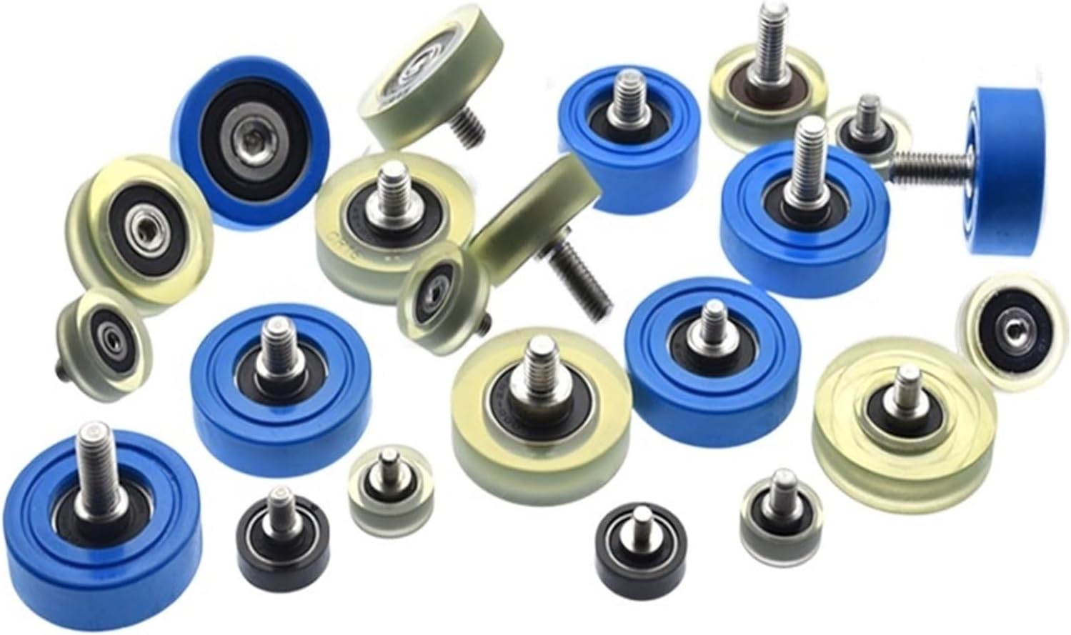 Diameter 70mm, M10 Screw,PU Polyurethane Bearing with Stainless Steel Screw Rod,Rubber Coated Soft PulleyRoller,Guide Wheel Kindly (Size  2pcs)