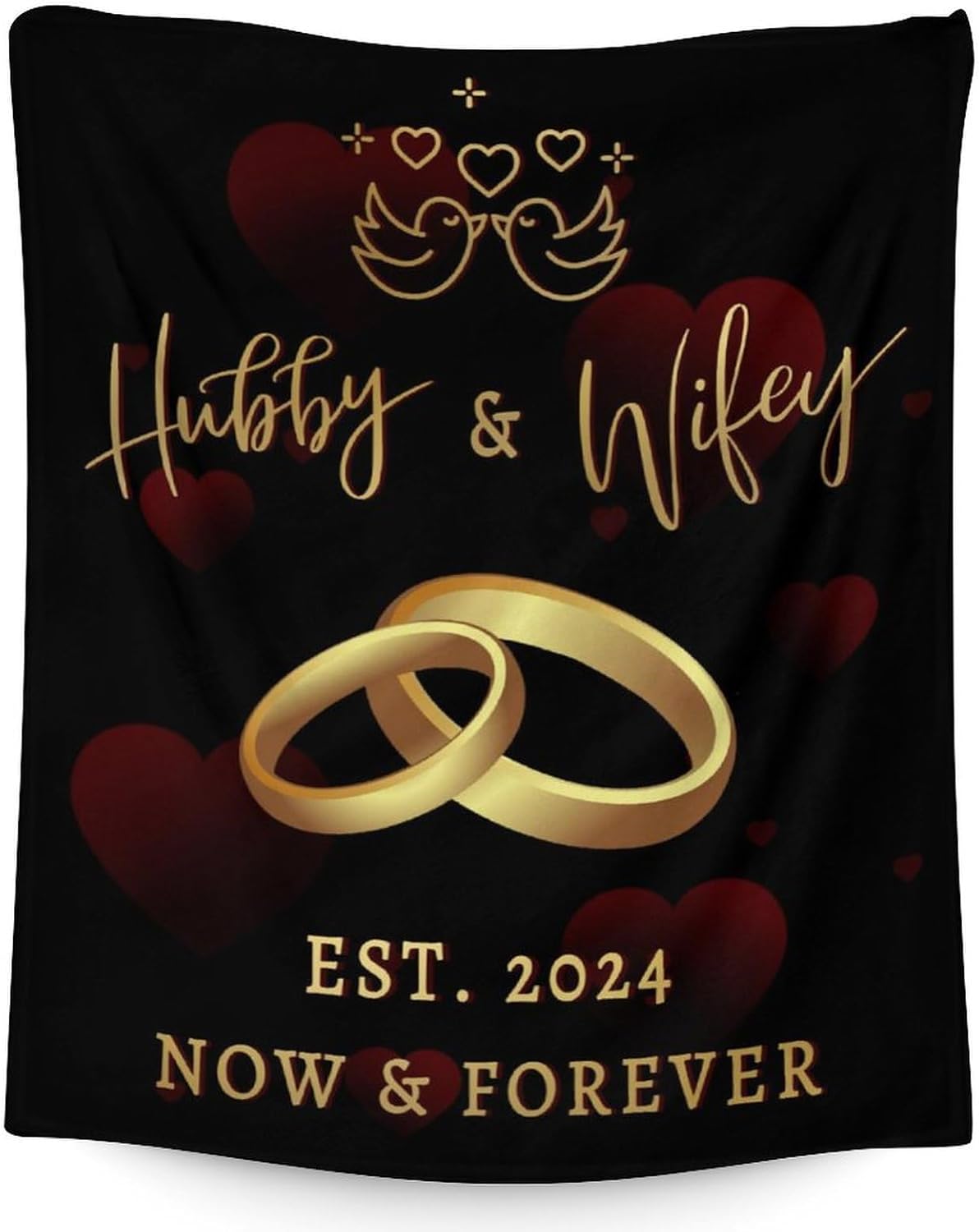 Manta de boda, suave, mullida y cálida, 60 x 80 pulgadas, mantas de oración matrimonial para novia, novio, mantas modernas negras, regalos para