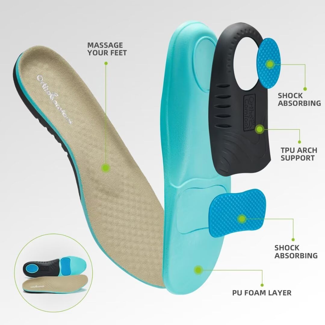 OrthoComfoot Botas cómodas para hombre con soporte de arco, de cuero auténtico, para exteriores, zapatos Oxford para caminar para fascitis plantar,