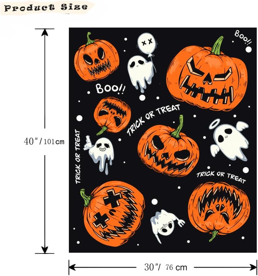Manta de Halloween para bebé, decoración de Halloween para niños pequeños, cuna, cochecito, manta de calabaza espeluznante manta de felpa mullida