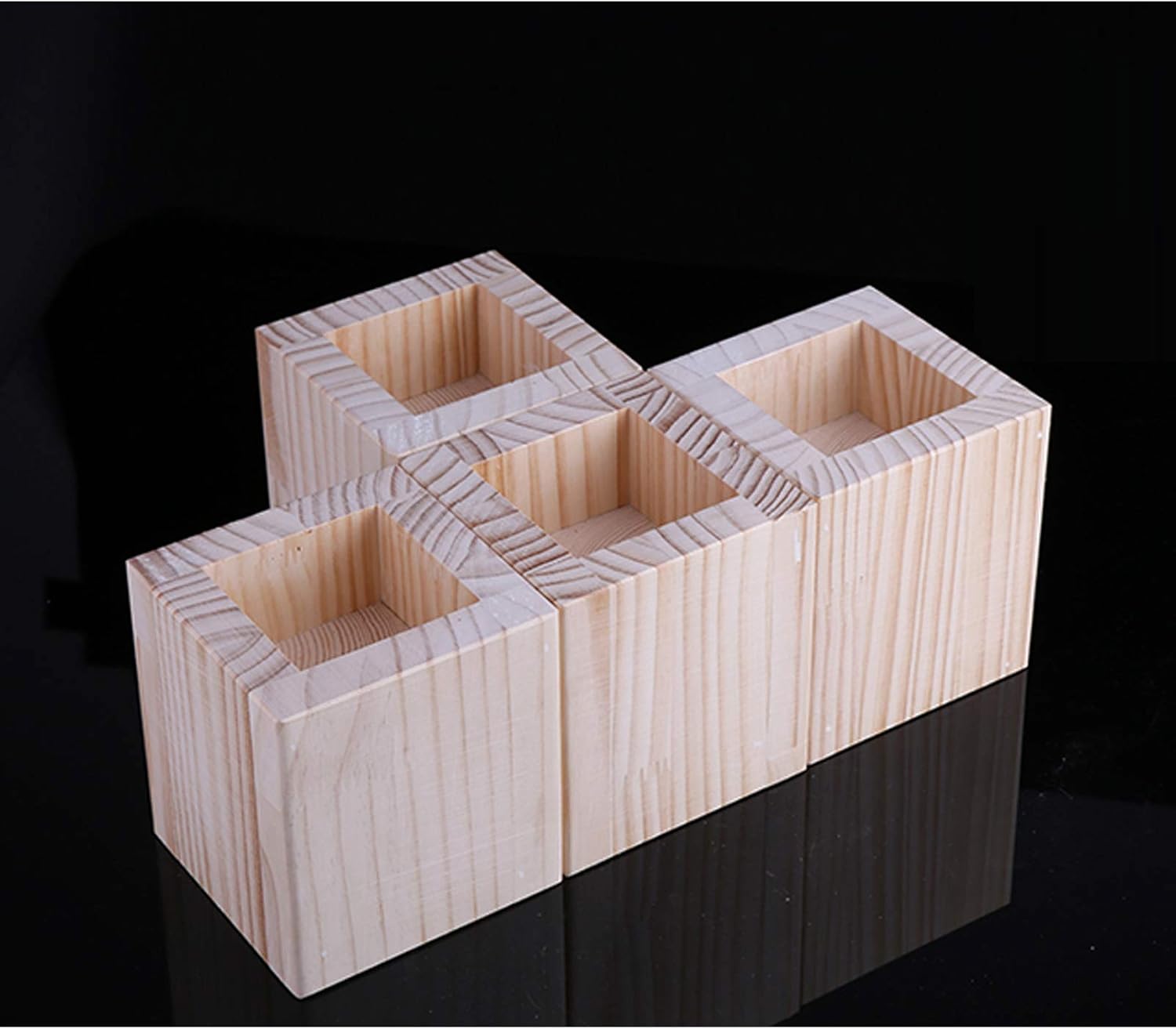 Muebles modernos de mediados de siglo con patas elevadas, patas de cama ranuradas en bloque de madera maciza, patas de mesa, patas de gabinete de
