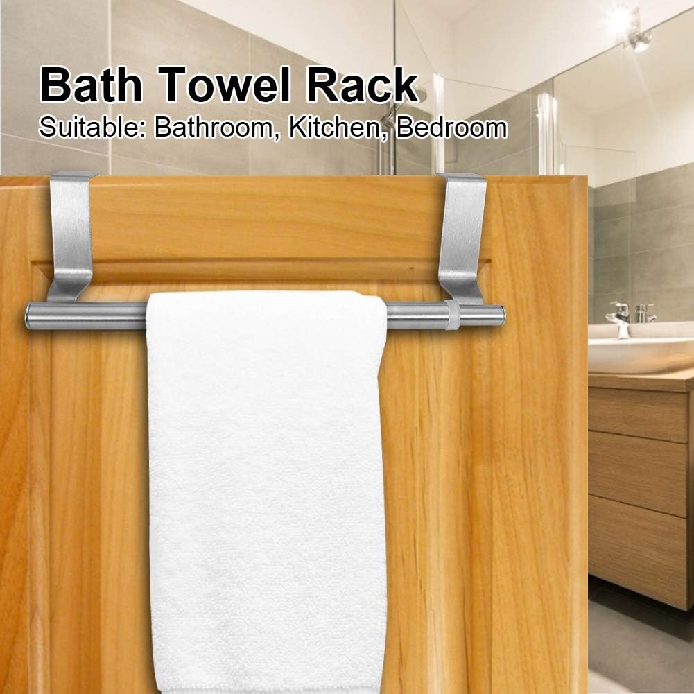 Combort – Toallero retráctil de acero inoxidable para baño, doble y individual, para dormitorio, baño, cocina, sala de estar (para paneles de puerta