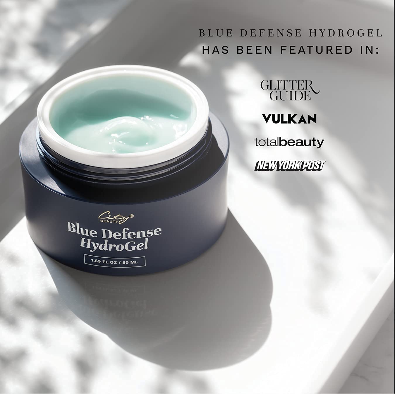 City Beauty Blue Defense HydroGel – Gel hidratante facial – Fórmula hidratante con ácido hialurónico – Solución para manchas oscuras y arrugas –