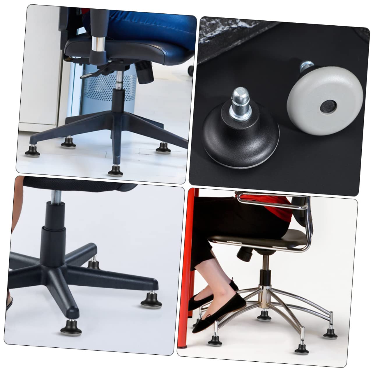 STOBOK 8 piezas ruedas para silla de oficina, ruedas para muebles, accesorios para sillas de oficina, accesorios de escritorio, patas de cama, silla