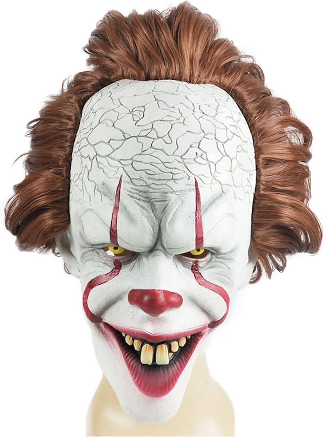 Máscara de payaso de Halloween con LED, máscara de payaso de terror de terror para Halloween, payaso informático, disfraz de cosplay