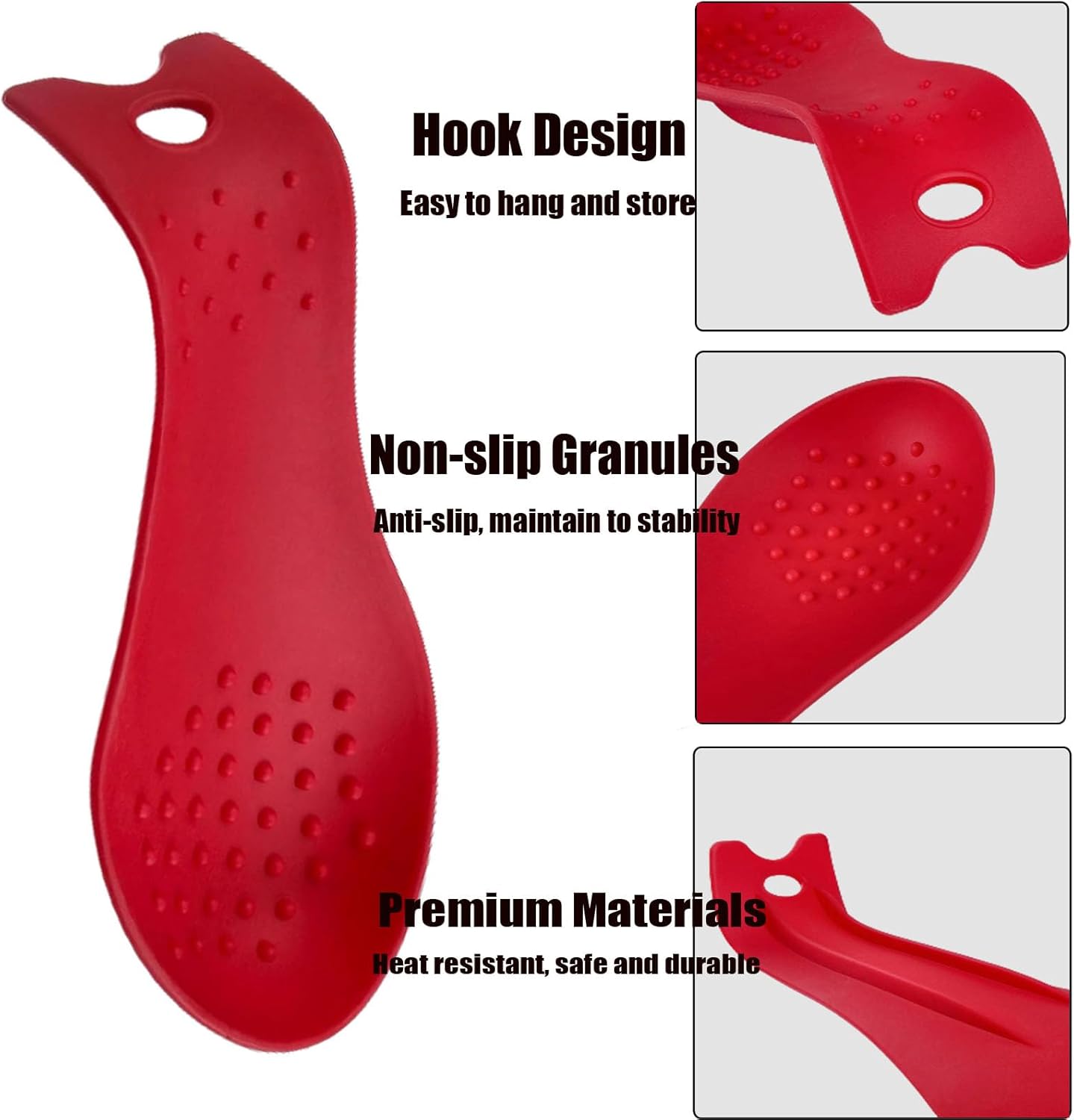 FRILAIF Soporte de cuchara de silicona, soporte para cuchara para estufa, soporte para cuchara para encimera de cocina, soporte para cucharón de