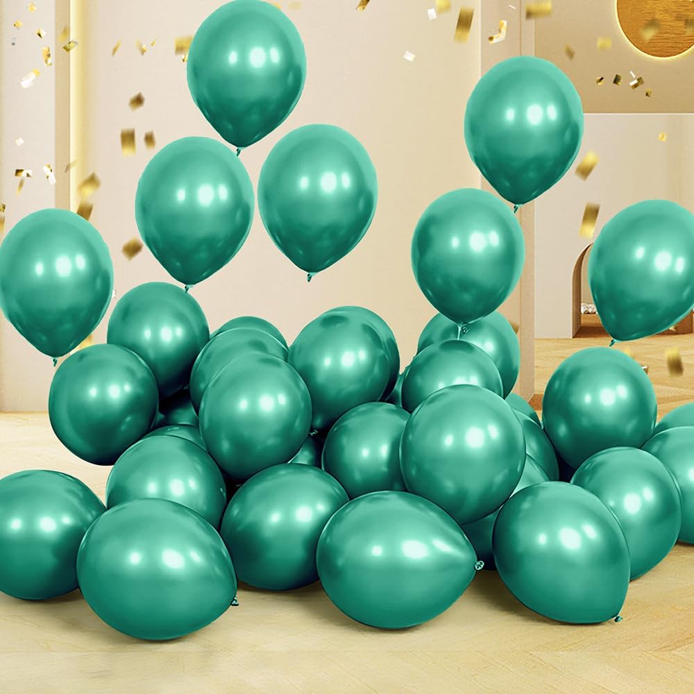 Globos verdes, 5 pulgadas, 50 unidades, globos cromados verdes, globos metálicos verdes, globos de aluminio, globos para decoración de fiestas, arco