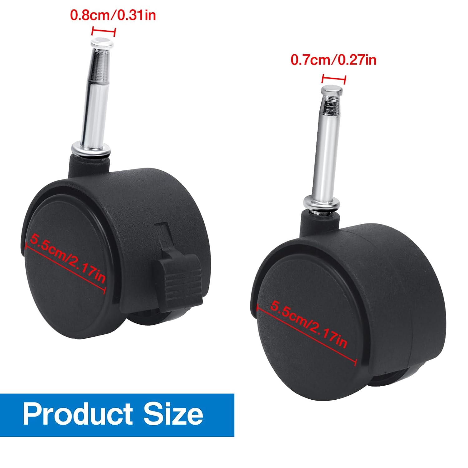 ChengFu Ruedas para silla alta, reemplazo de ruedas para andador de bebé, accesorios para caminantes, ruedas de goma de plástico, ruedas para silla