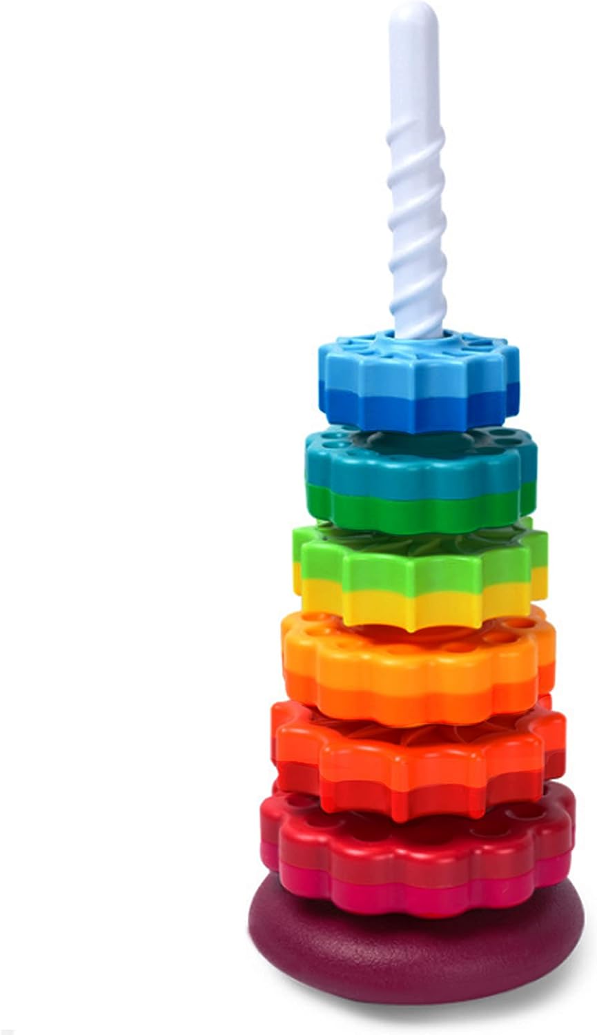 Juguete giratorio para bebés, juguete apilable para bebés y niños pequeños, juguetes educativos de aprendizaje para niños pequeños, juguete de rueda