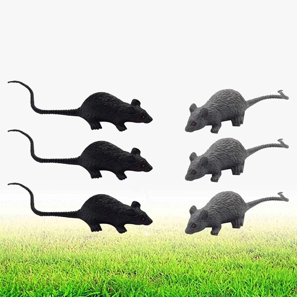 Gadpiparty 6 piezas de ratones falsos de simulación de mini ratón, ratones falsos, ratones espeluznantes, ratones realistas de terror novedosos para