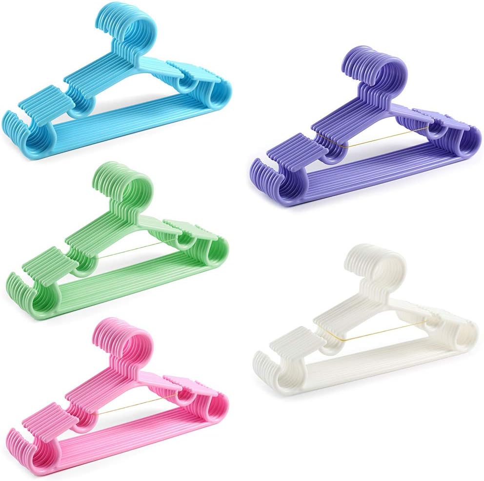 10 piezasjuego de percha tubular para ropa de bebé, perchas de plástico duradero para guardería, camisa, abrigo, pantalones, pantalones, trajes de