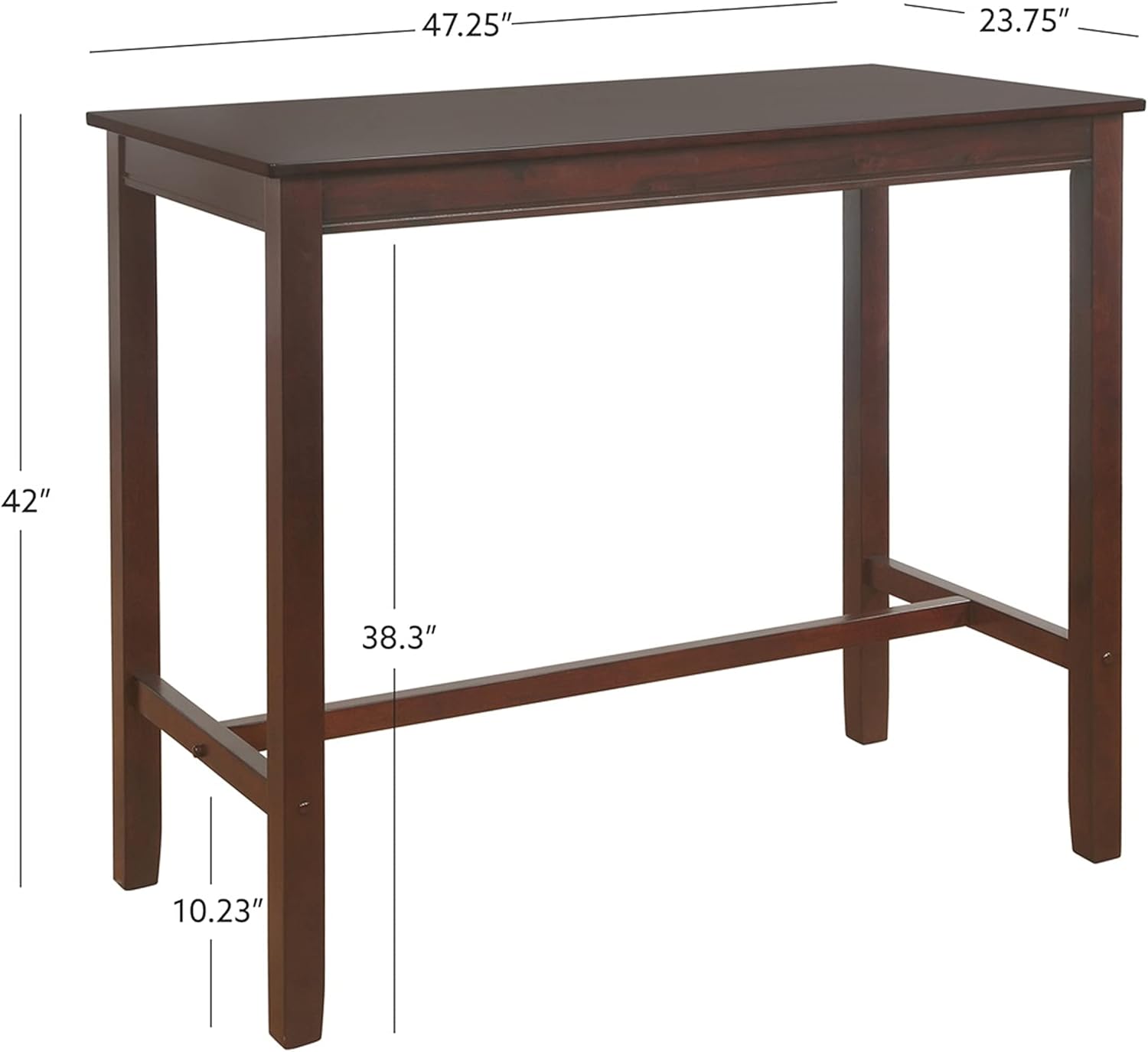Linon Mesa Claridge de 42 pulgadas de altura de barra Espresso