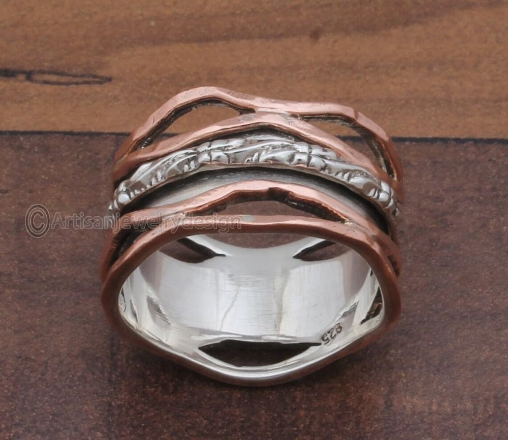 925 Sterling Silver Ring, Handmade Silver Ring, Everyday Spinner Ring, Spinner Band Ring, Statement Spinner Ring, Spiritual Silver Ring, Spinning