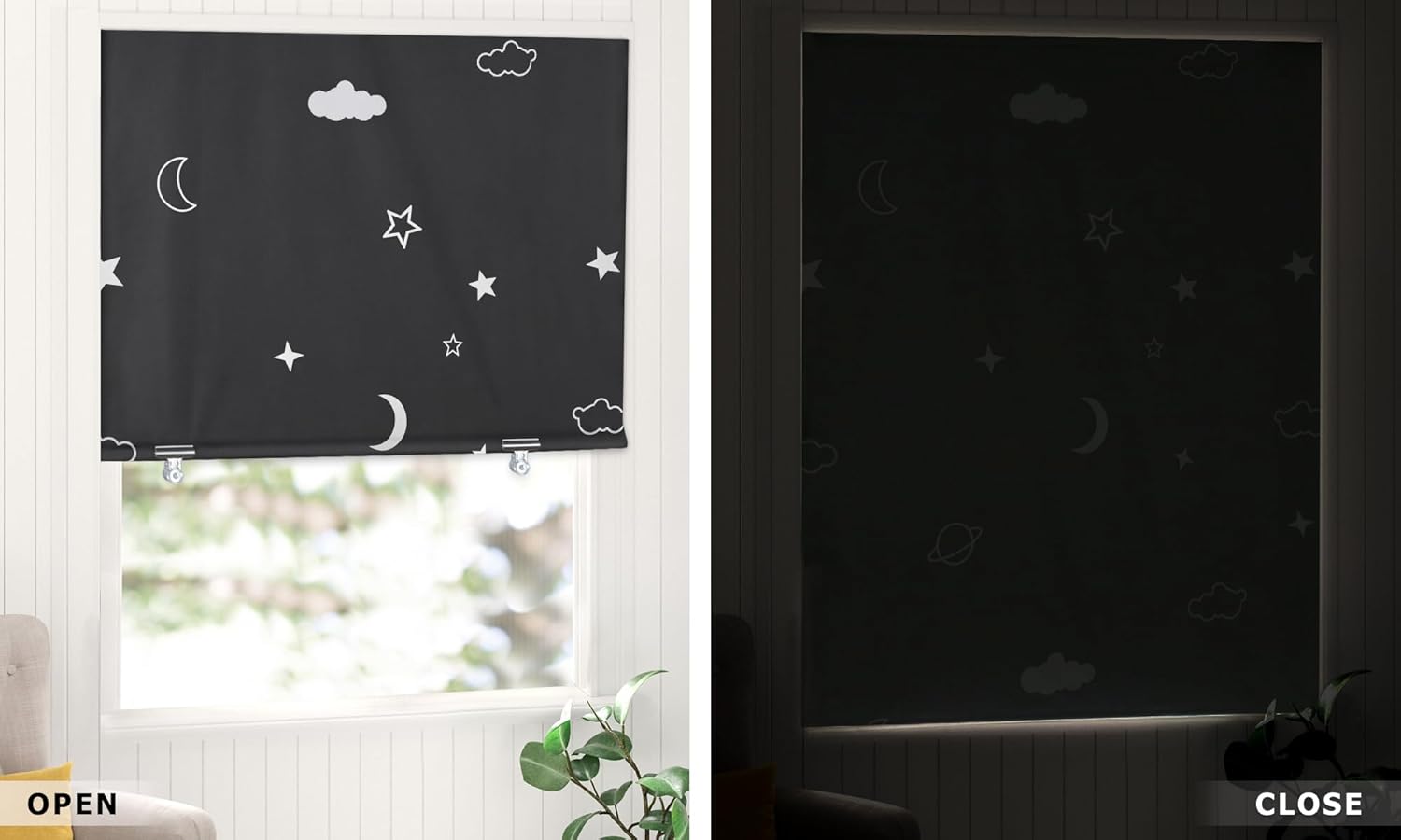 LazBlinds Cortina de puerta 100% opaca, sin herramientas, sin taladro, persianas inalámbricas para ventanas, con aislamiento térmico, protección UV,
