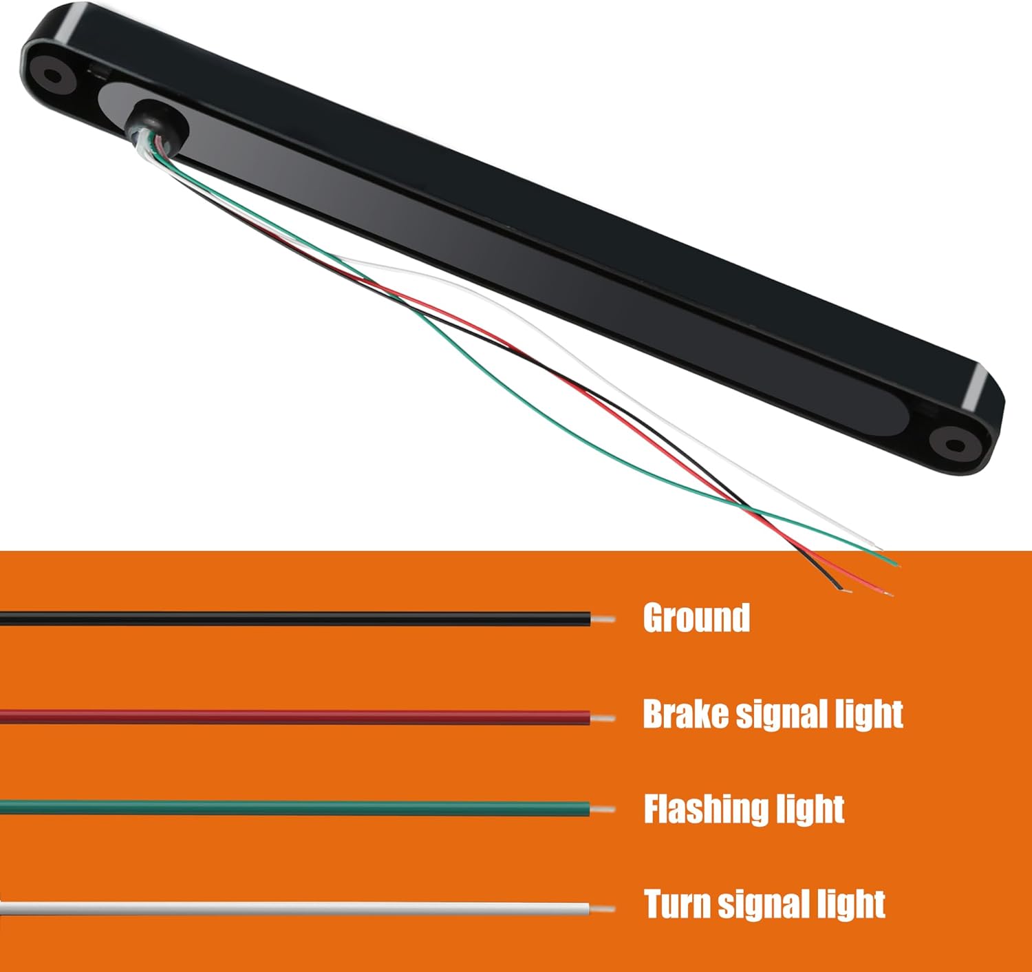 2 barras de luz de remolque universales de 15 LED, 12-24 V, luces de advertencia de luz de freno de remolque con señal de flujo secuencial, luces