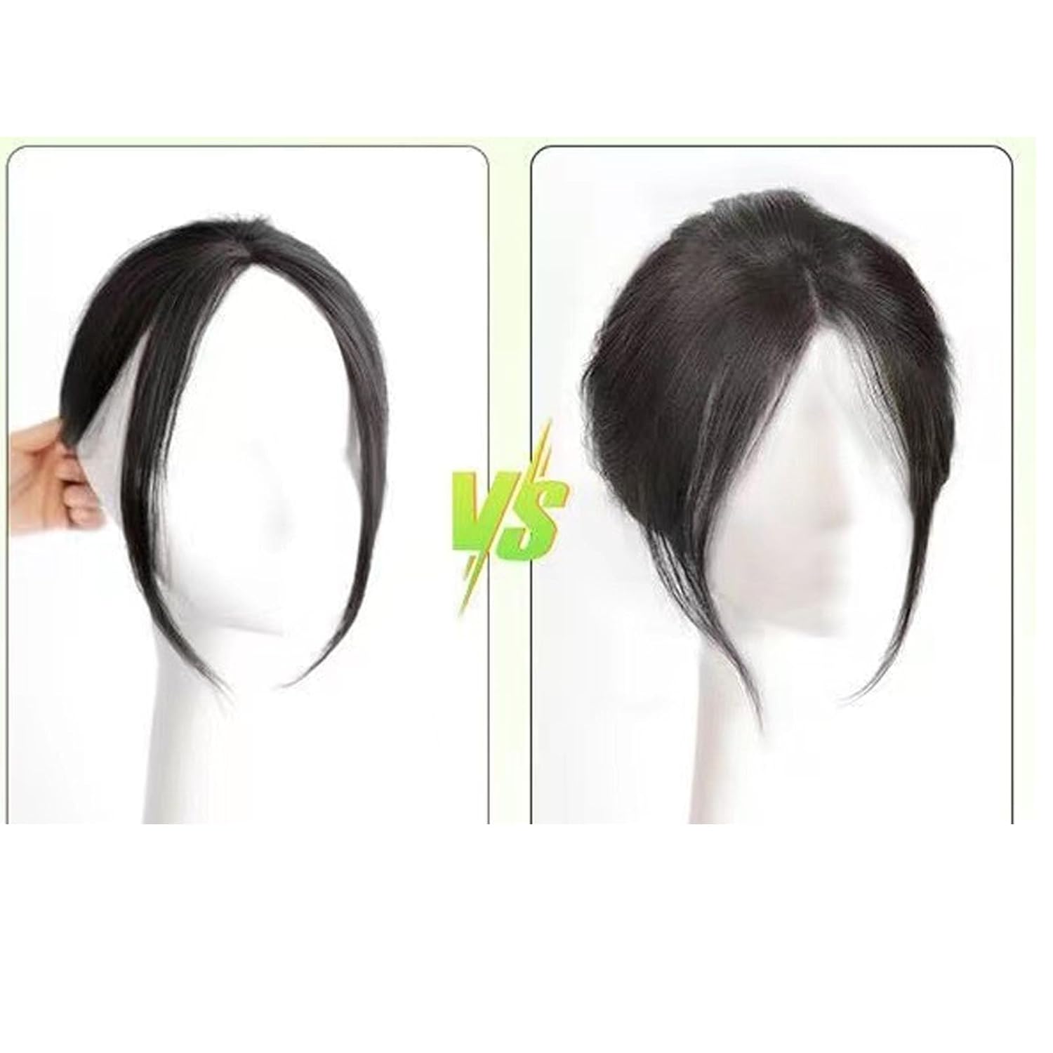 Flequillo parcial, pieza de cabello humano tejida a mano, piezas de cabello con clip en pelucas de cabello para mujeres adelgazamiento Hai (talla