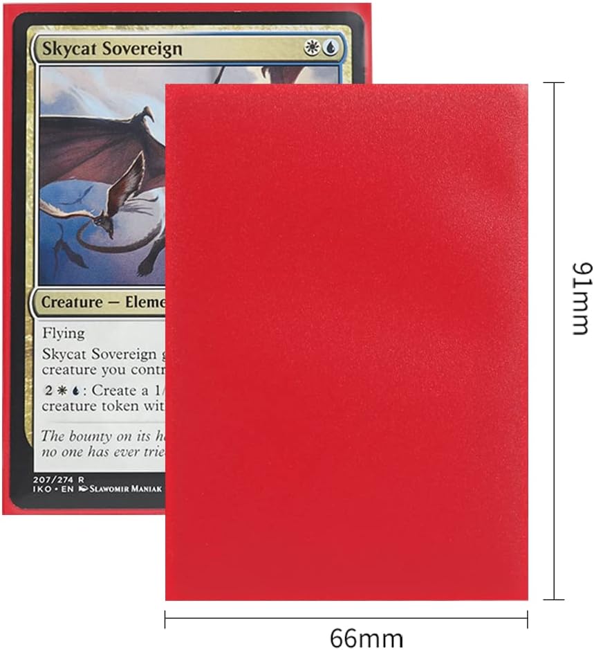 300 fundas mate Magic The Gathering para cartas protectoras, acabado rojo mate, fundas MTG barajadas perfectas, juegos estándar y tamaño de tarjeta