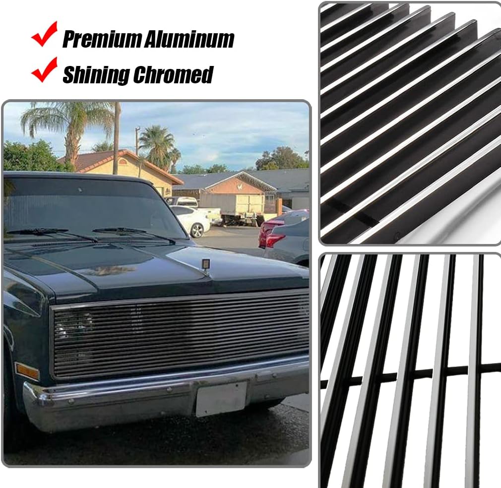 Parrilla frontal cromada para Chevy GMC Pickup Suburban Blazer Jimmy Phantom 1981 82 83 84 85 86 1987 Chevy GMC Pickup Suburban Blazer Jimmy Phantom