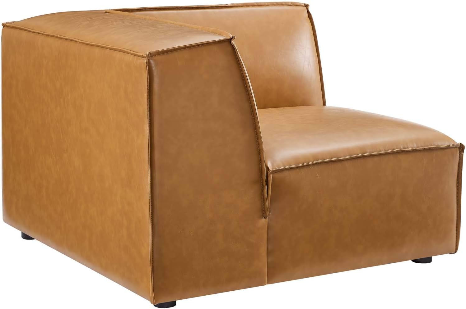 Modway Restore – Sofá modular de cuero vegano, 40.5 x 40.5 x 28, marrón