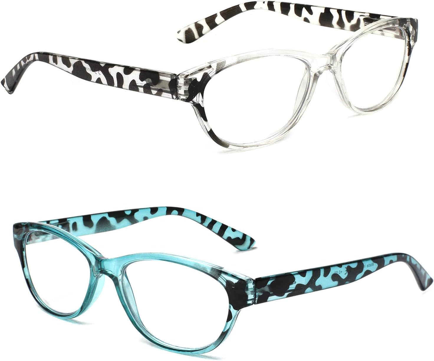 SIGVAN 5 pares de lentes de lectura con diseño de ojo de gato para mujer, con bloqueo de luz azul, bisagra de resorte, estampado de moda para mujer