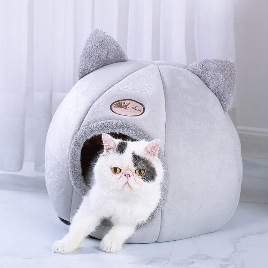 Cama para gato, estilo hamburguesa, para exterior, interior y exterior, resistente al viento, impermeable, extraíble, cama para gatos, casa de