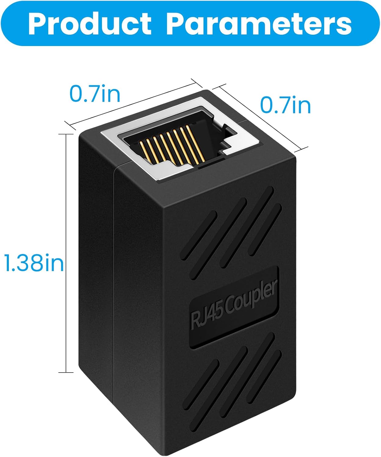 Acoplador RJ45, acoplador Ethernet, cable de red Ethernet en línea acoplador para Cat7Cat6Cat5eCat5, extensor de cable de red Ethernet hembra a