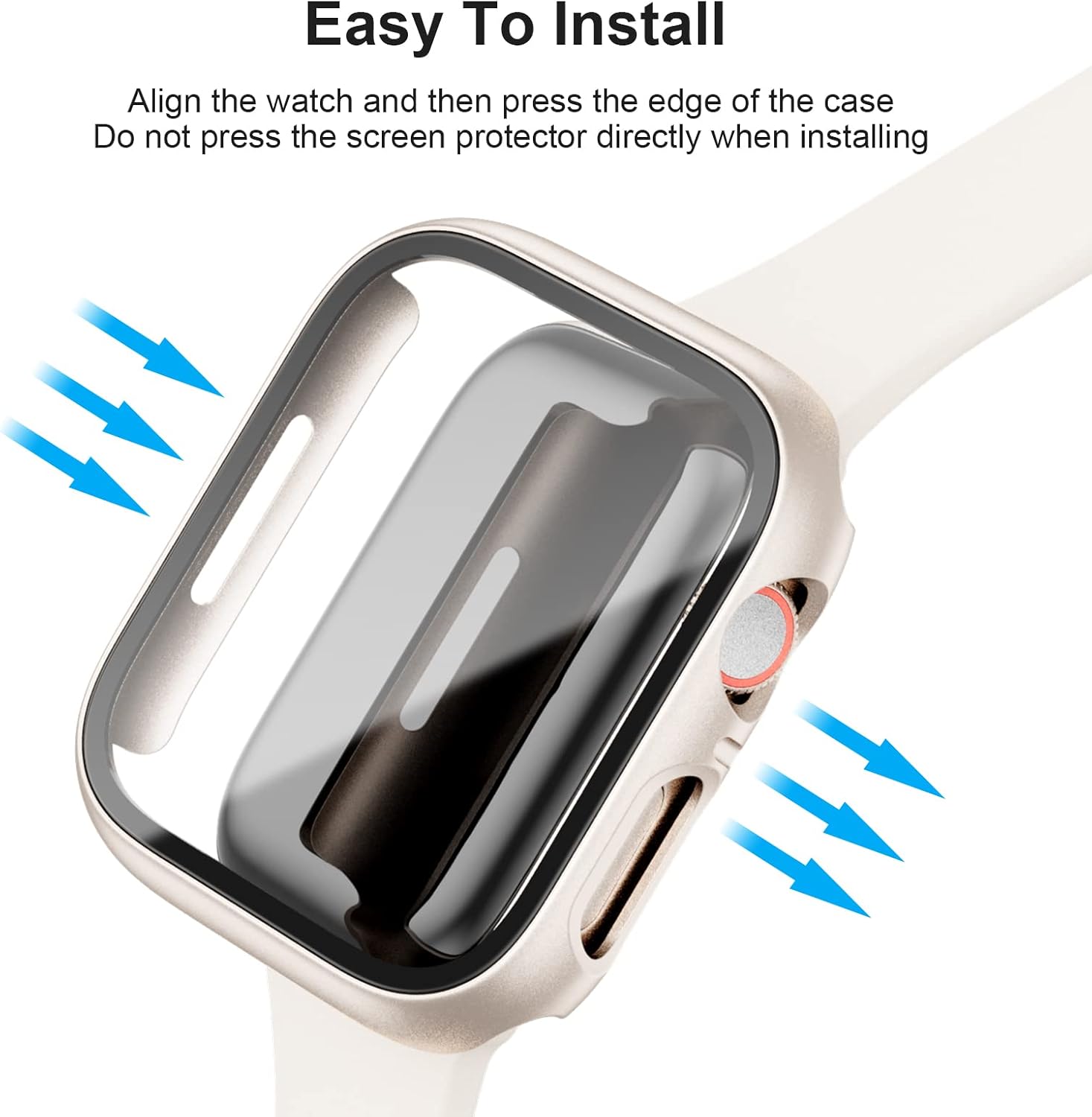 BHARVEST Paquete de 10 fundas rígidas de policarbonato compatibles con Apple Watch Series 8 Series 7 de 1.772 pulgadas, con protector de pantalla de