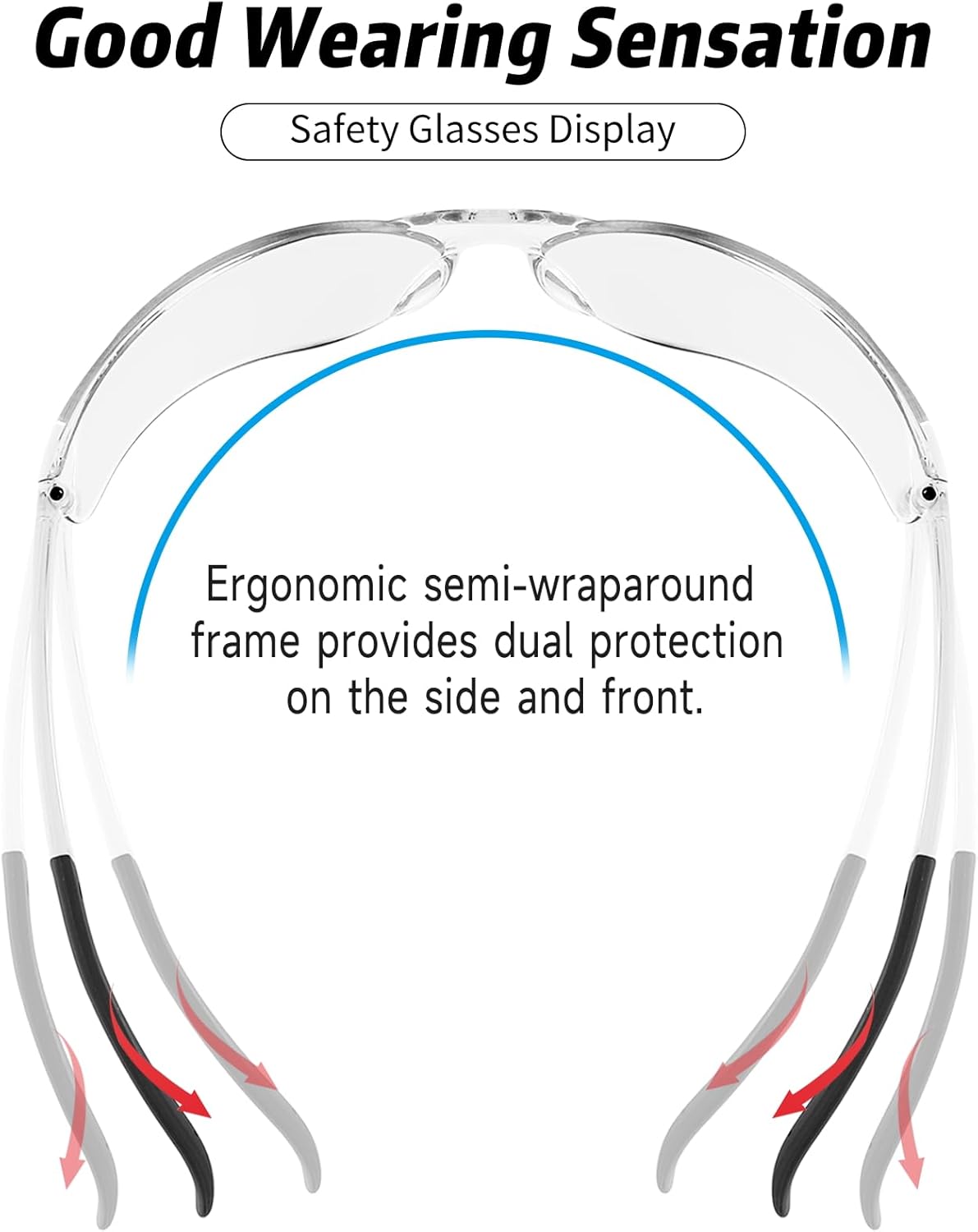 Salfboy Anteojos de seguridad para hombres y mujeres, ANSI Z87.1, anteojos de seguridad a granel con protección UV resistentes a los arañazos, 10