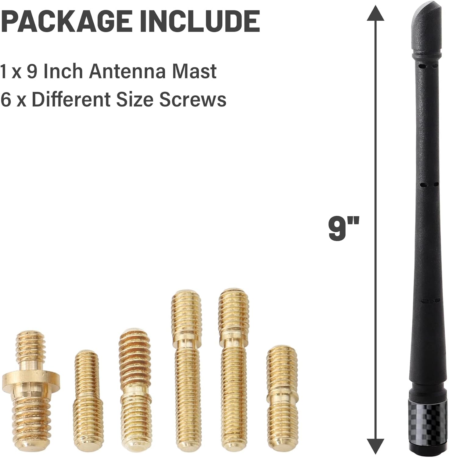 Anina Mástil de antena de radio para automóvil compatible con GMC Sierra Denali Chevy Silverado Colorado Traverse 2007-2023  Diseñada para una