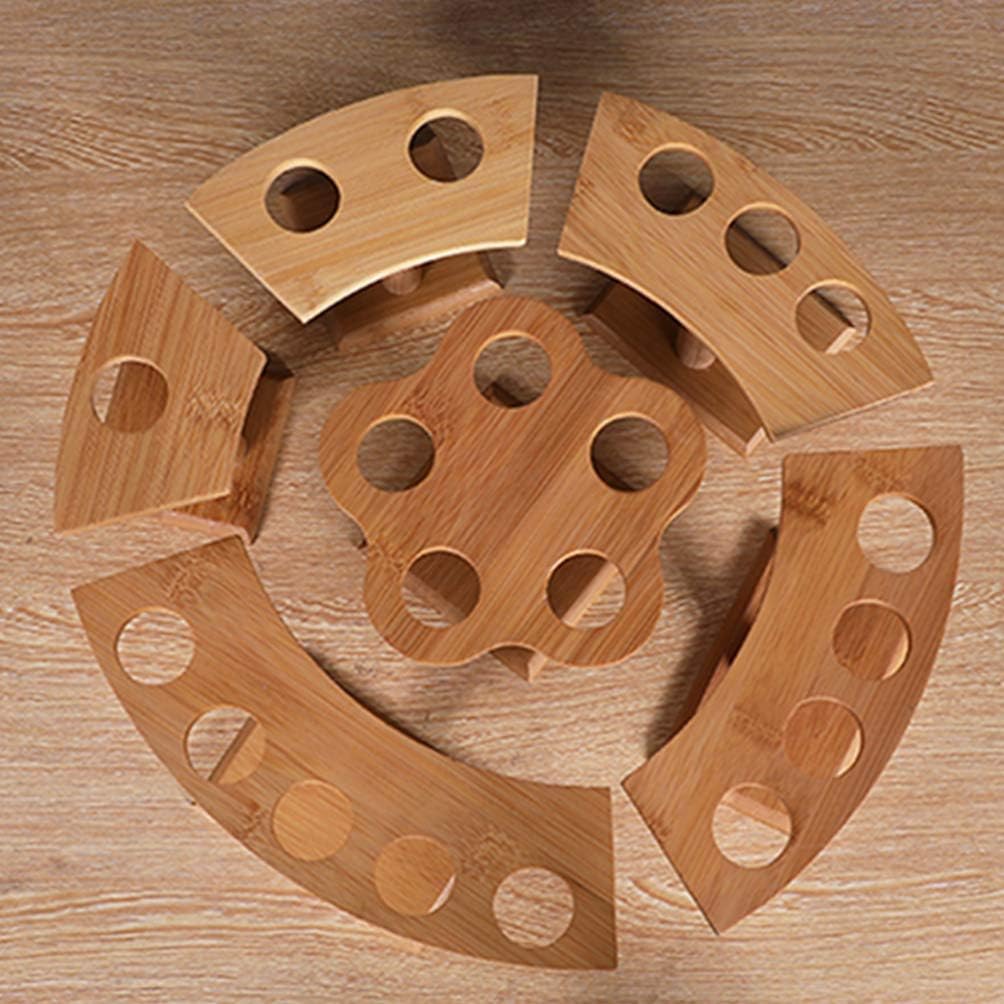 Decoración de madera japonesa Soporte de cono de helado Soporte de 2 agujeros Soporte de exhibición de cono de gofres de madera, soporte de madera