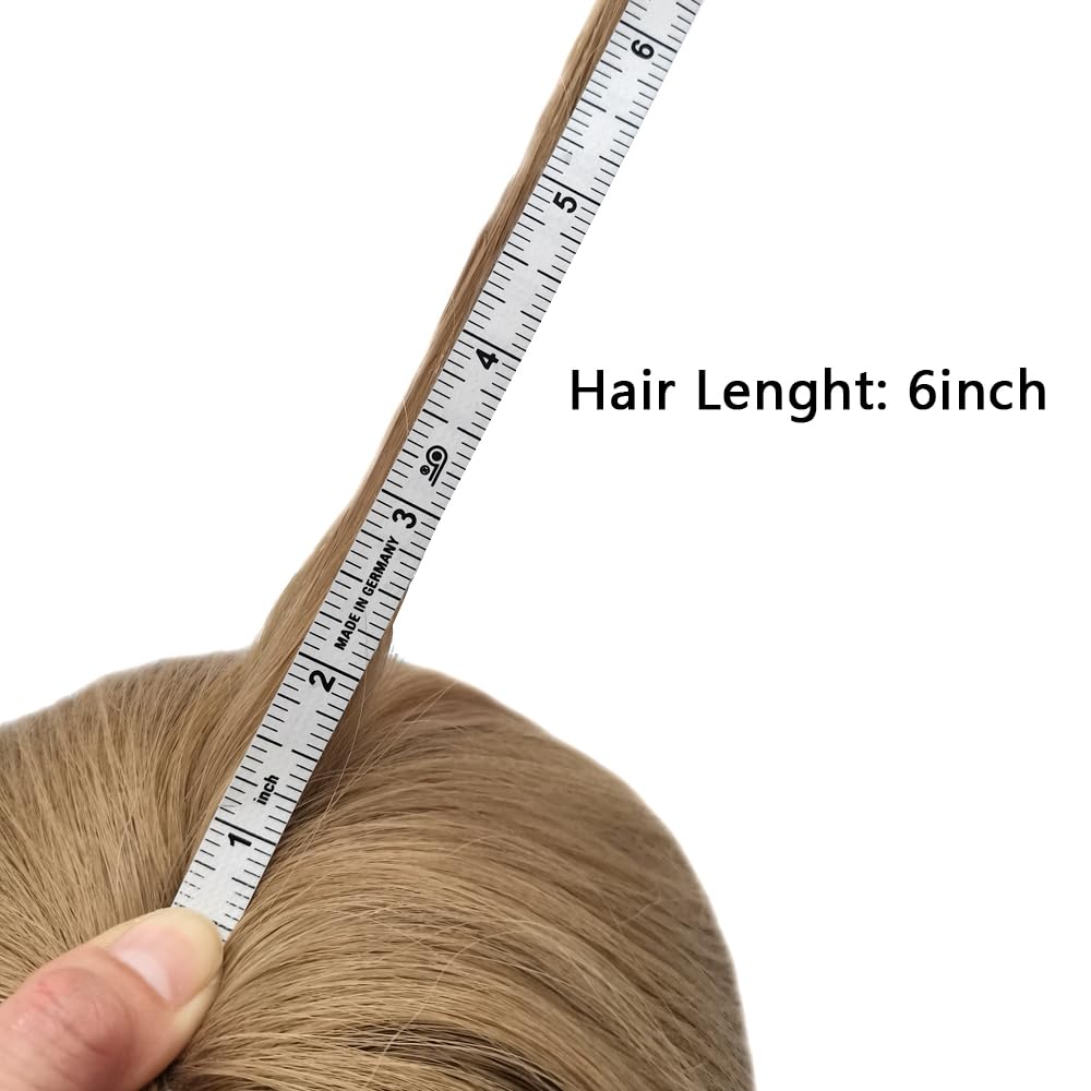 Hairpiece para hombre Toupee 100% Europeo Cabello Humano Pieza Toupee Invisible Poly Coating Unidad de Cabello para Hombres Sistema de Cabello