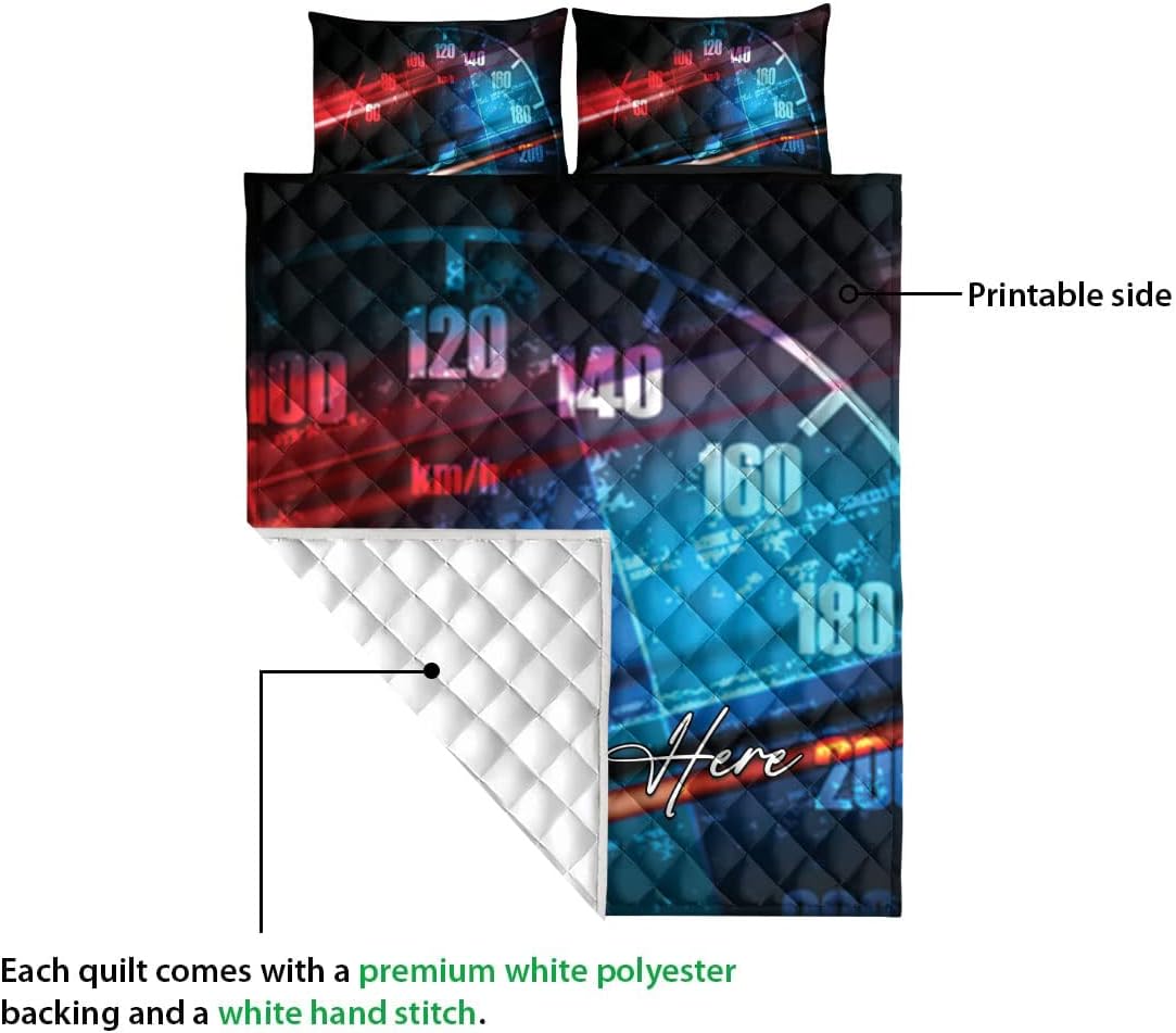 OhaPrints Juego de ropa de cama y fundas de almohada con nombre personalizado de coche de carreras, juego de ropa de cama y funda de almohada, juego