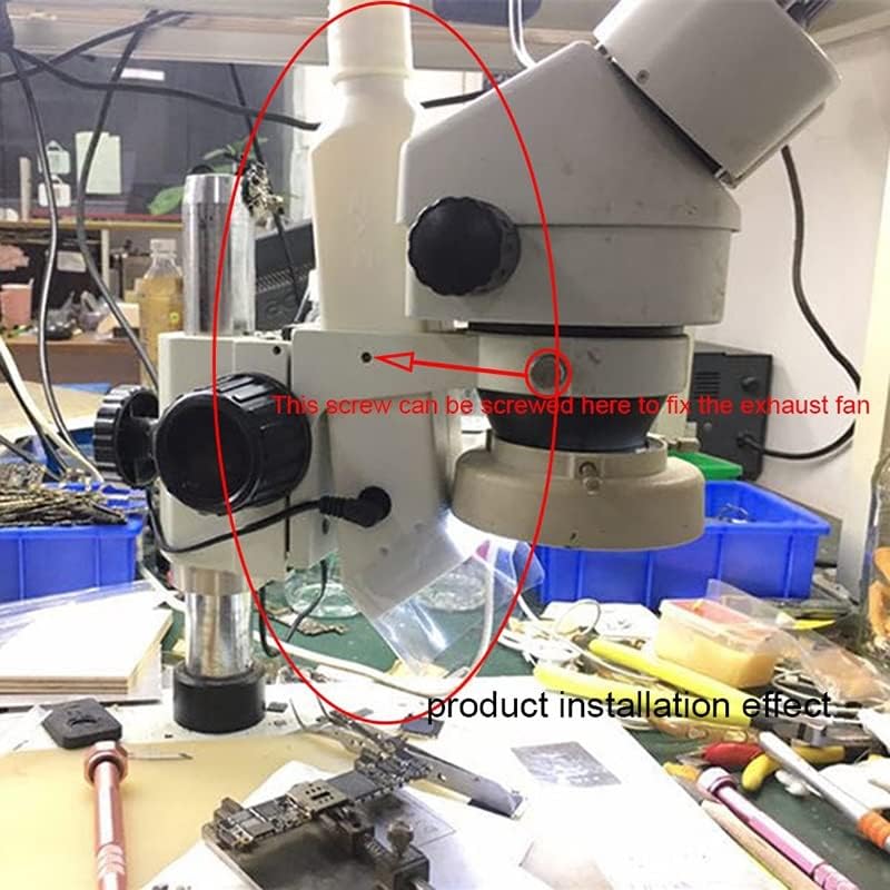 Kit de accesorios para microscopio, cámara de preparación de diapositivas, amortiguador de ventilador de escape, extractor de humos para reparación