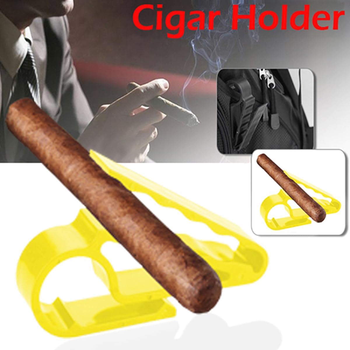 Scott Edward Soporte para cigarros de golf, clips para carrito de golf, barcos, cualquier superficie, accesorios de cigarros para hombres, soporte