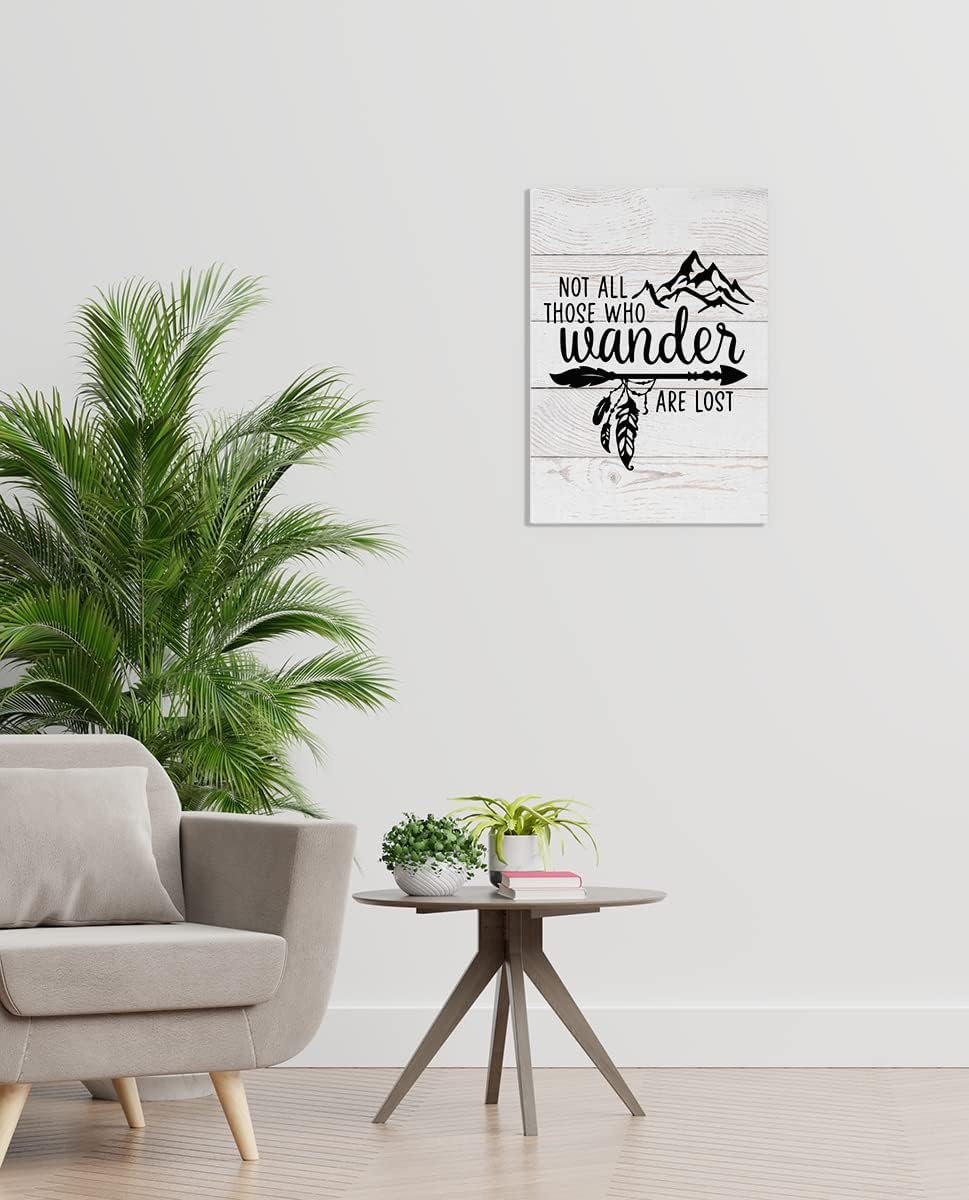 BXFAHZJ Lienzo decorativo para pared con texto en inglés Not All Those Who Wander Are Lost con temática de aventura de granja de 11 x 14 pulgadas,